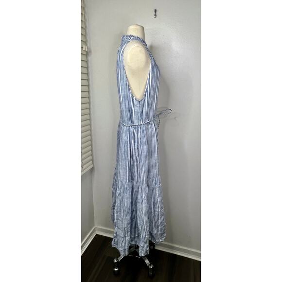 Apiece Apart Size XL Nissi Tiers Seaside Stripe Relaxed Halter Midi Dress NWT - Picture 6 of 15